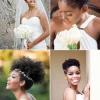 Rövid esküvői frizurák fekete menyasszonyok számára